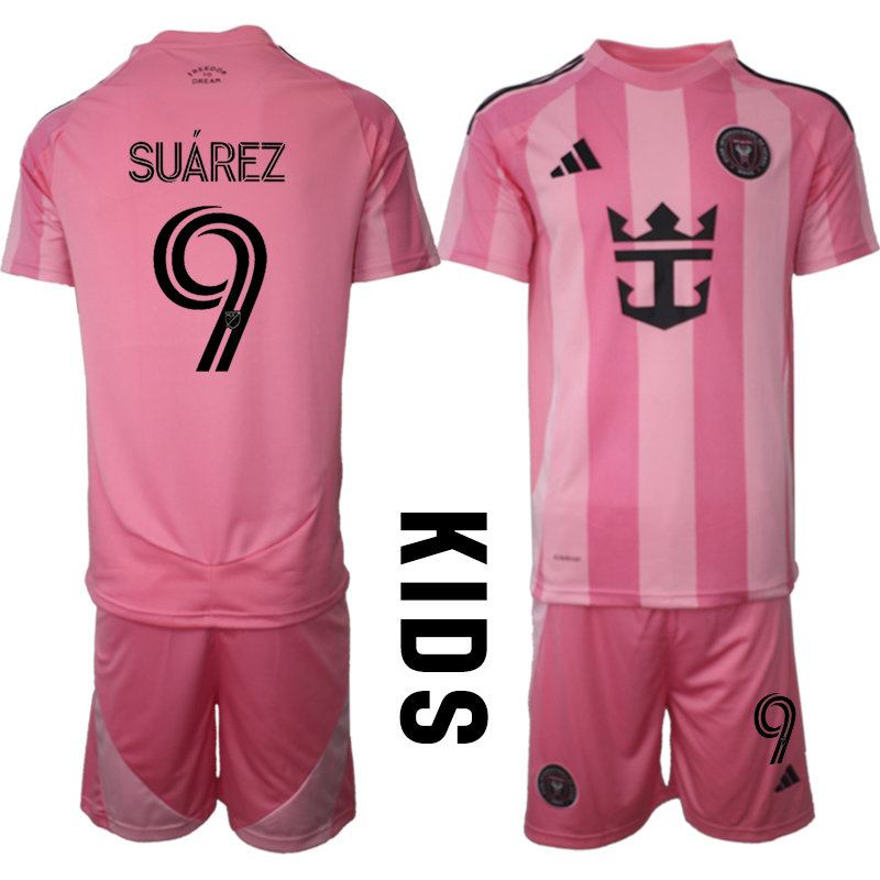 Youth 2025-2026 Club Inter Milan CF home Pink 9 Soccer Jersey